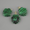 Shell Pendant Malachite 22×22 mm ±, length ~30 mm