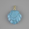 Shell pendant Turquoise (single piece) 22x22 mm +- , length 30 mm +-