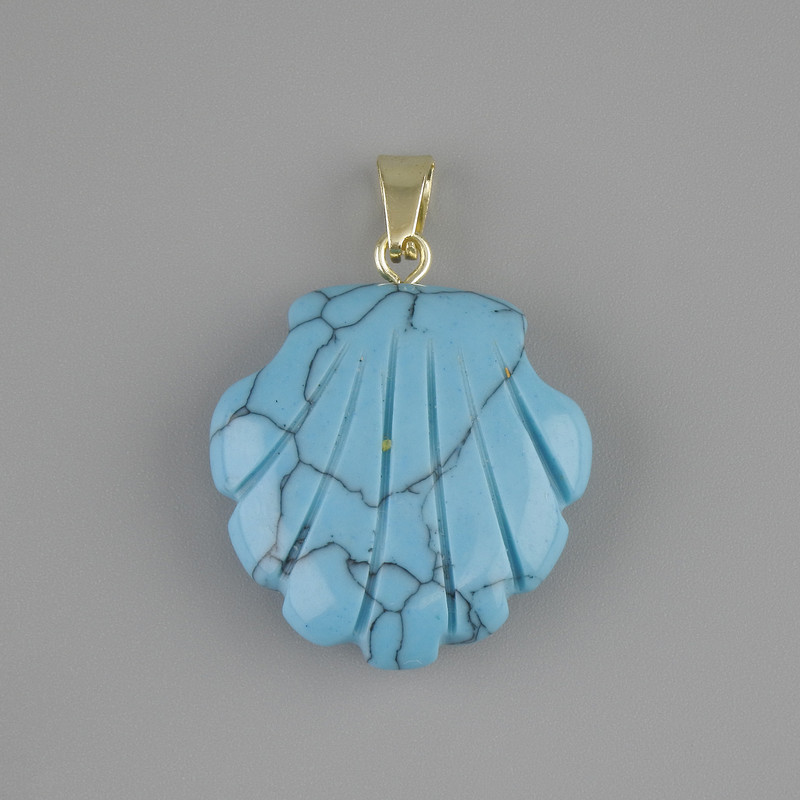 Pendant Turquoise Shell 22×22 mm, length 30 mm