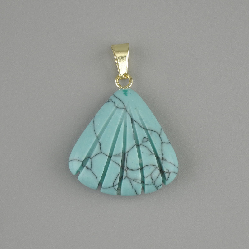 Pendant Shell Turquoise 20×20×mm±, length 28mm±