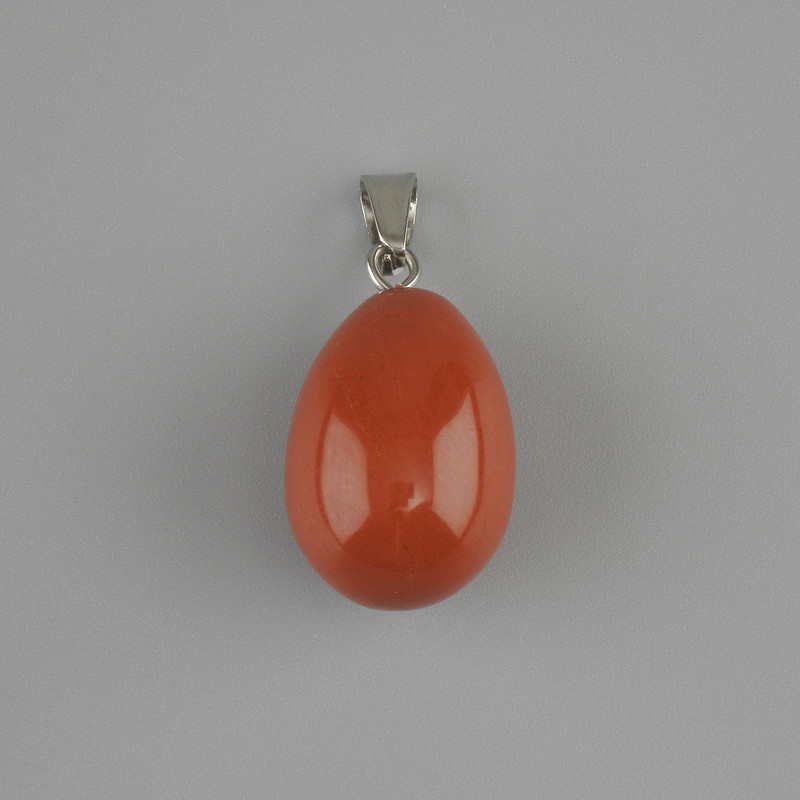 Drop Pendant Red Jasper 18x13 mm +-, length 26 mm+