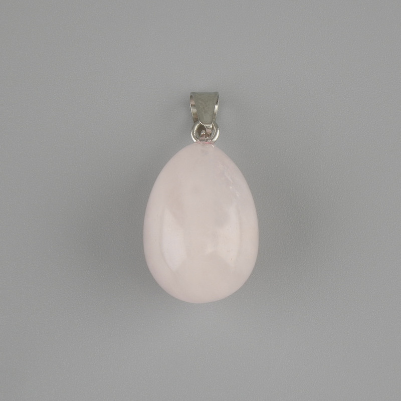 Drop Pendant with Rose Quartz 18x13 mm, length 26 mm