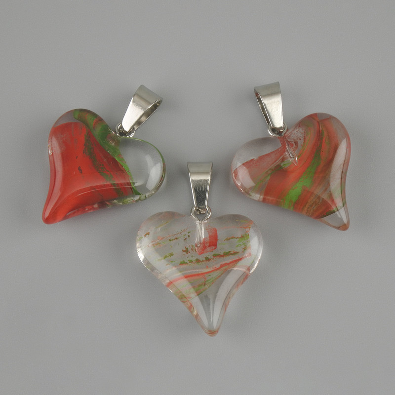 Heart Pendant (transparent resin) 20x20x28mm+