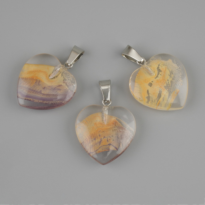 Heart Pendant (transparent resin) 21x21x30 mm+
