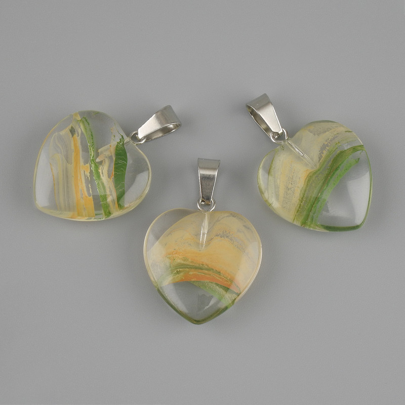 Heart Pendant (clear resin) 21×21×30 mm+
