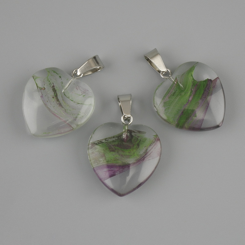 Heart Pendant (Transparent Resin) 21x21x30 mm+