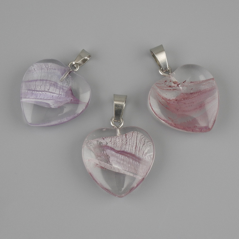 Heart Pendant (transparent resin) 20×21×30 mm+