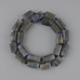 Labradorite beads, rough-cut natural stone, 11-25×10-11 mm, 5 mm ±, on a 45 cm thread