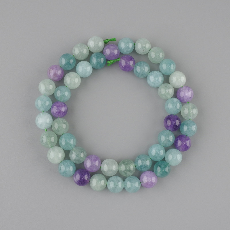 Fluorite beads, smooth round 8mm, length approximately 37 cm on thread