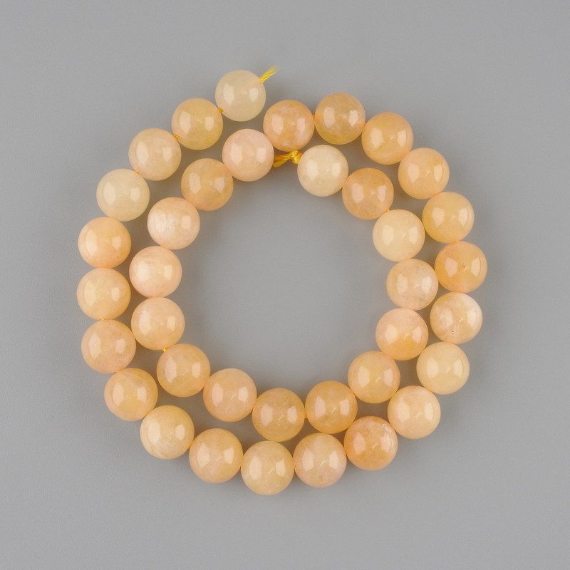 Citrine beads, smooth ball 10mm, ± length 38 cm, on thread