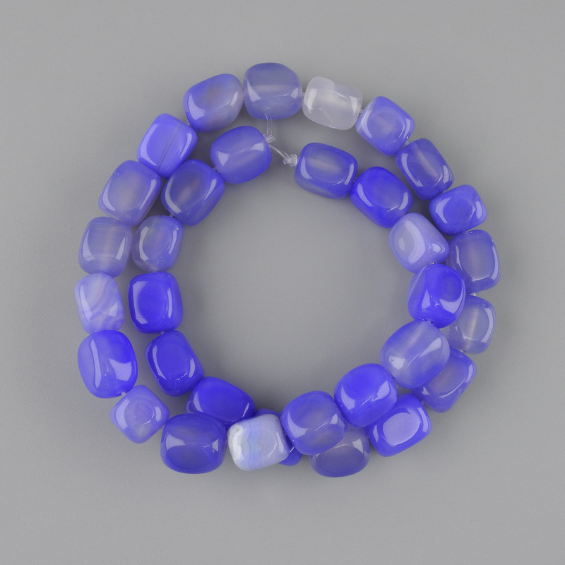 Agate brick beads 11-14, 5x8, 5-9 mm ±, length 38 cm ± on fishing line