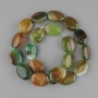 Agate Beads, Oval Flat, 19.5–20×15 mm, 39 cm on thread