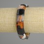 Botswana Agate Smooth-Link Bracelet, bead diameter about 15×12–13 mm, length about 18 cm, stretch
