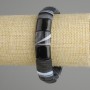 Agate Bracelet with Smooth Links, Diameter 15×12–13 mm, Length 18 cm +/- Stretch