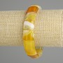 Agate bracelet with smooth links, diameter about 15×12–13 mm, length 18 cm, stretch bracelet