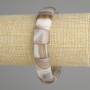 Agate bracelet with smooth links, diameter 15×12–13 mm, length 18 cm ±, stretch base
