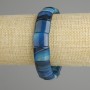 Agate bracelet with smooth links, diameter 15×12–13 mm, length 18 cm stretch