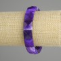 Purple Agate Faceted Square Bracelet, 12x12 mm, 18 cm long, elastic