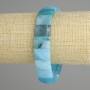 Blue Agate Bracelet with Faceted Links, 15×11 mm Diameter, 18 cm Length, Stretch