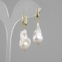 Baroque Pearl Earrings 24×15 mm ±, length 40 mm ±