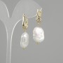 Baroque Pearl Earrings 18x15 mm ±, length 40 mm ±
