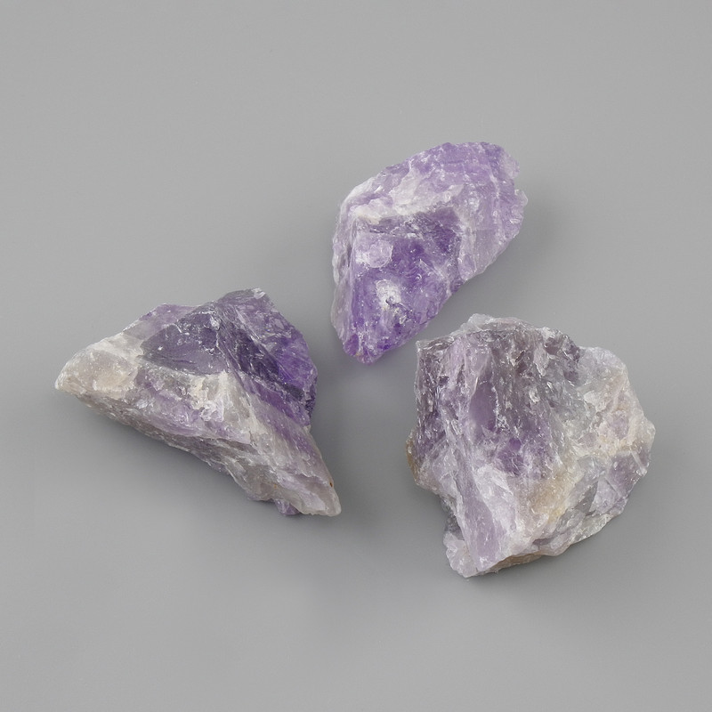Unpolished amethyst interior decorative Souvenir Stone 46-52×30-40 mm ± packaged 100 g (Price per 100 g)