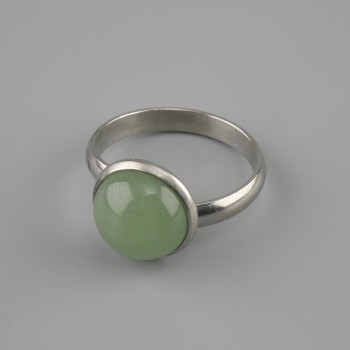 Jade Earrings, 12 mm ±, Silvery Metal