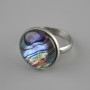 Ring with Halite, 17.5 mm +/-, without, silver-toned metal