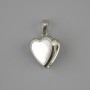 Heart Pendant with Mother-of-Pearl for Photo, 17×18 mm diameter, 28 mm length, silver-tone metal