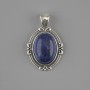 Lapis Lazuli Pendant 34×21 mm ± Silver-Colored Metal