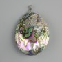 Pendant Abalone Shell (Haliotis) with Mother-of-Pearl on the reverse, diameter 60×41 mm ±, length 75 mm ±, silver-toned metal