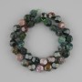 Green jasper beads, faceted, 10x9 mm, length 37 cm on thread