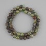 Dragon Blood Jasper Beads, Faceted Round 8mm, 39cm Length on Thread