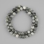 Hawk's Eye Beads, Faceted Cube, 8×8 mm, Length about 38 cm on thread
