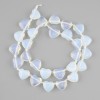 Opalite Moonstone Heart Beads, diameter 12×11-11 mm, 5 mm±, seed beads 3 mm±, length 39 cm± on thread