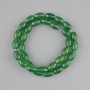 Grain-shaped chrysoprase beads, 12x7 mm, 5-8 mm ±, 38 cm length on thread