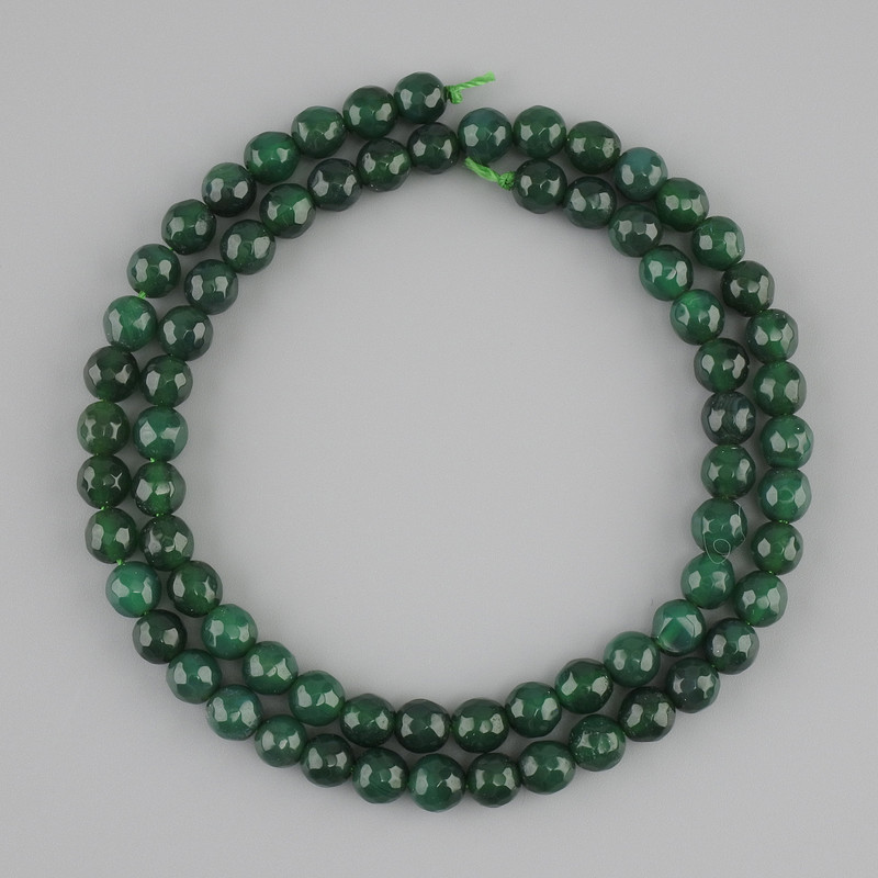 Chrysoprase Beads, Faceted Ball, 6mm Diameter ±, 41cm Length ± on Thread