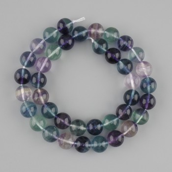 Beads Fluorite smooth sphere, diameter 10 mm ±, length 40 cm ± on thread