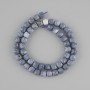 Sponge Coral Beads, Faceted Cube, 7x7 mm, approx. 37 cm on a thread