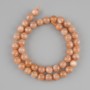 Beads of Sunstone and Selenite, smooth spheres, 8 mm diameter, 39 cm length ± on thread