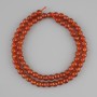 Carnelian Beads, Faceted Round Beads, 6 mm Diameter ±, 42 cm Length ± on Thread
