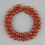 Carnelian Beads, Faceted Round Bead, 10 mm Diameter ±, 42 cm Length ± on Thread