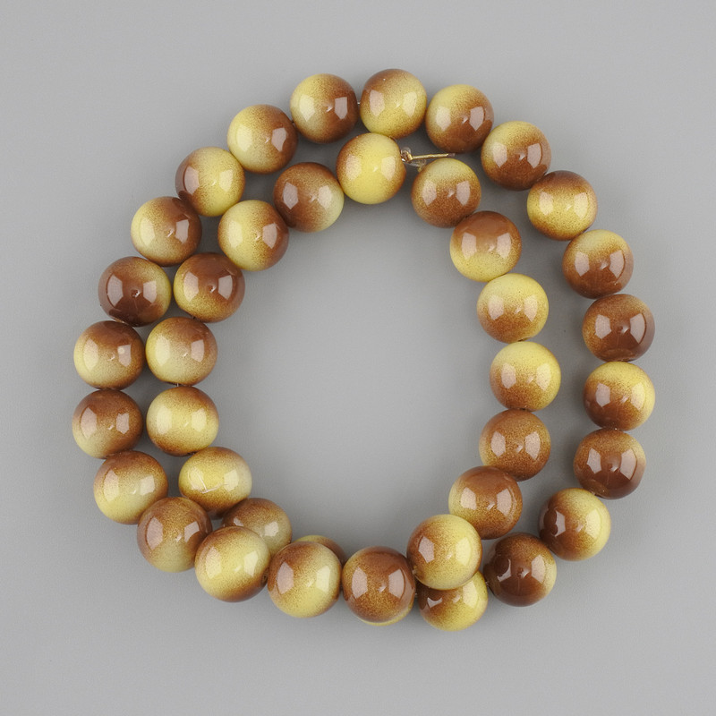 Tiger's Eye Beads (Synthetic) Smooth Round Beads, Diameter 10 mm +/-; Length 38 cm +/- on Thread