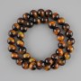 Tiger's Eye Beads (per piece) smooth round bead, 10 mm diameter, 39 cm long ± on thread