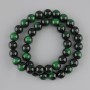 Beads Green Tiger's Eye (single) smooth round bead, 10 mm diameter, 37 cm length on monofilament