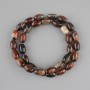 Agate grain beads, diameter 12x7 mm, 5-8 mm ±, 40 cm long, on thread