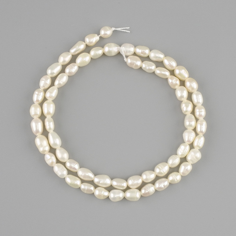 Natural freshwater pearl beads 5–7×4–4.5 mm, length 34 cm ±