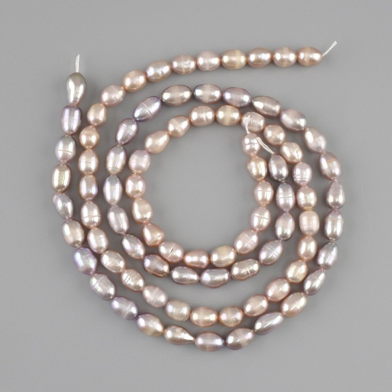 Natural freshwater pearl beads 7-7.5×5.5-6 mm, 34 cm strand
