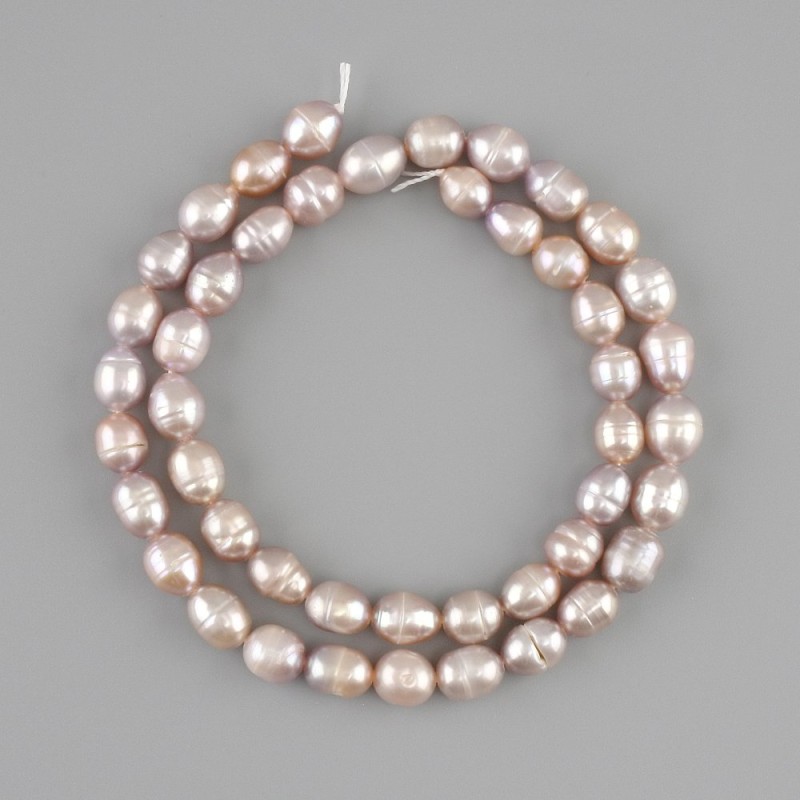 Natural freshwater pearl beads 7-8 mm, 5x5 mm, 5-6 mm, 5 mm ±, length 34 cm ±