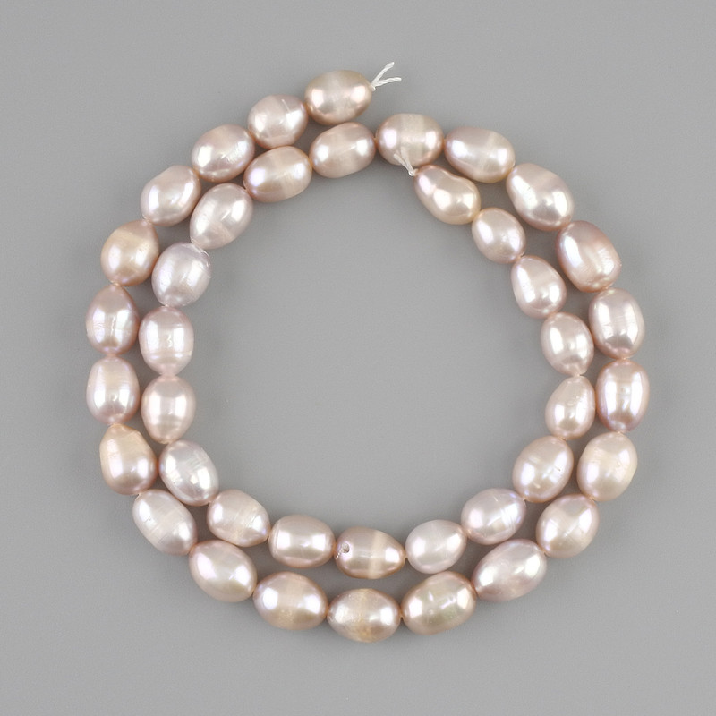 Natural freshwater pearl beads 8–11×6.5–7 mm ±, length 37 cm ±